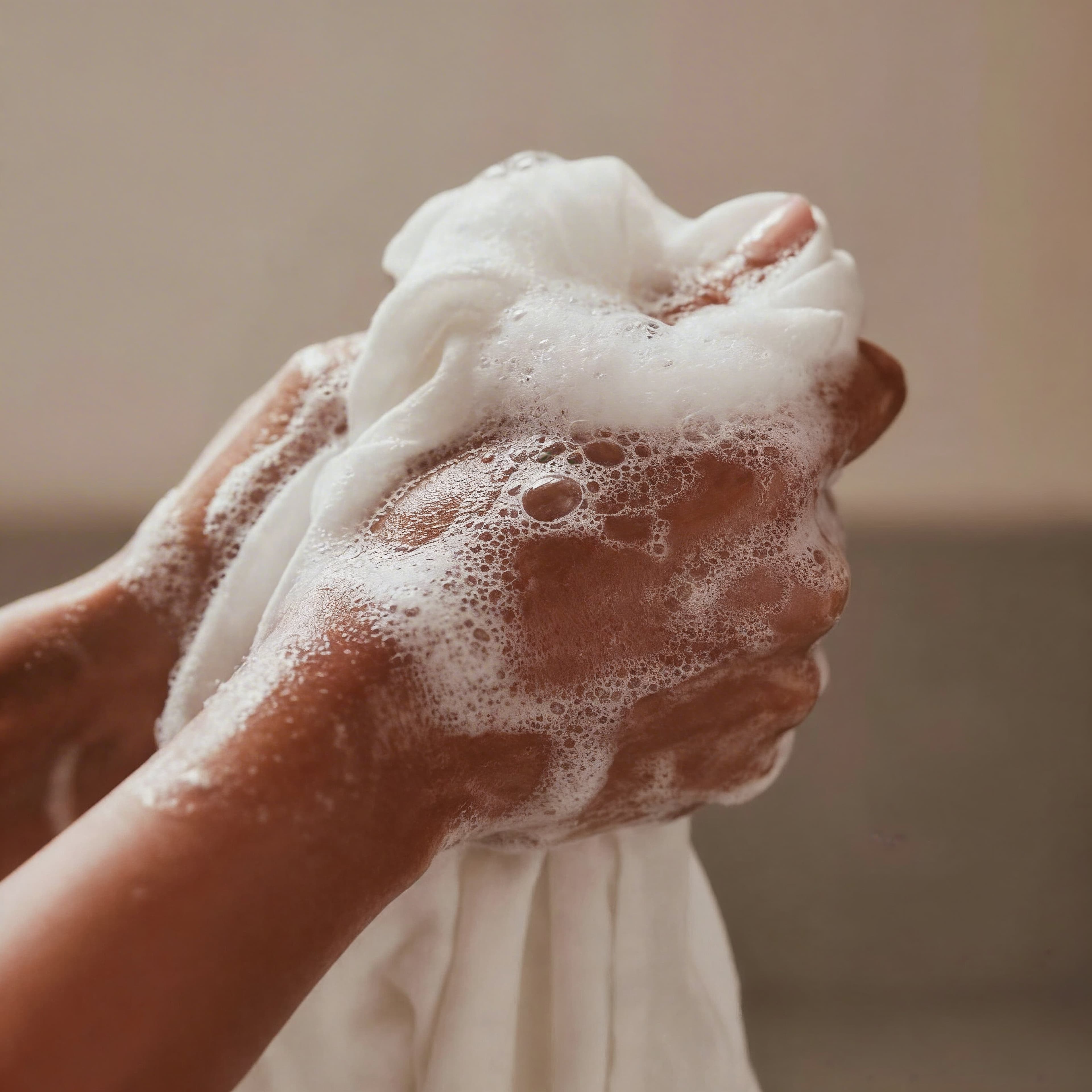 Washing with foam